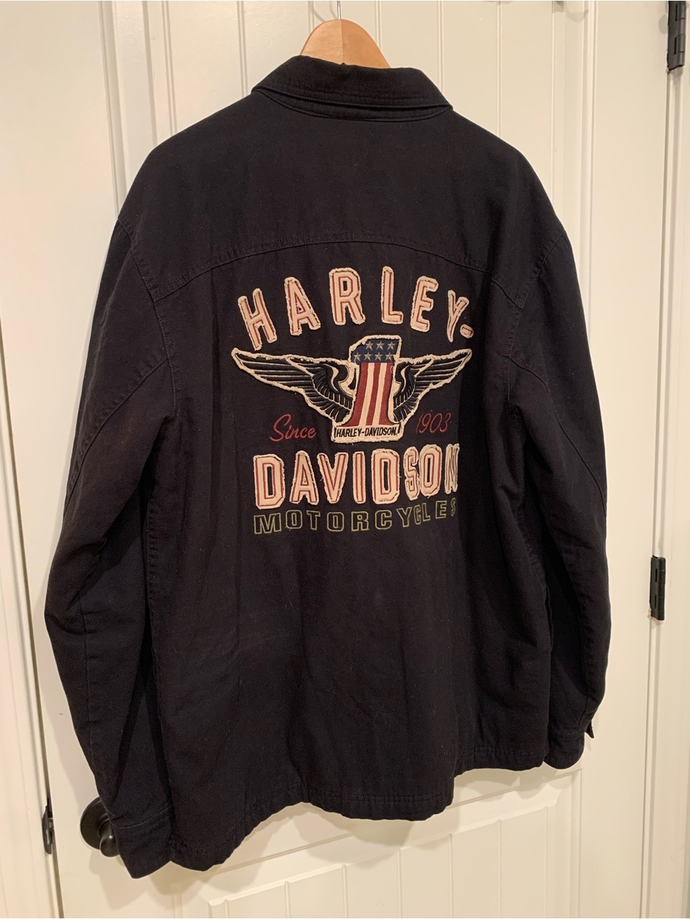 Harley-Davidson Black Embroidered Back Logo Shirt Jacket